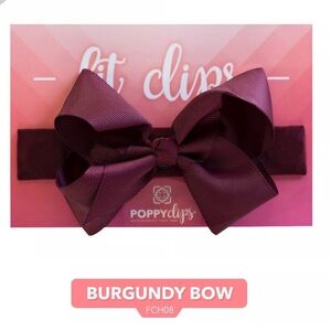 Fit Clips by Poppy Clips Burgundy Magnetic Bow NIP